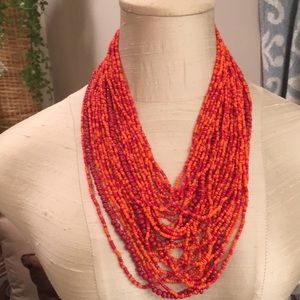 Beaded multi strand necklace
